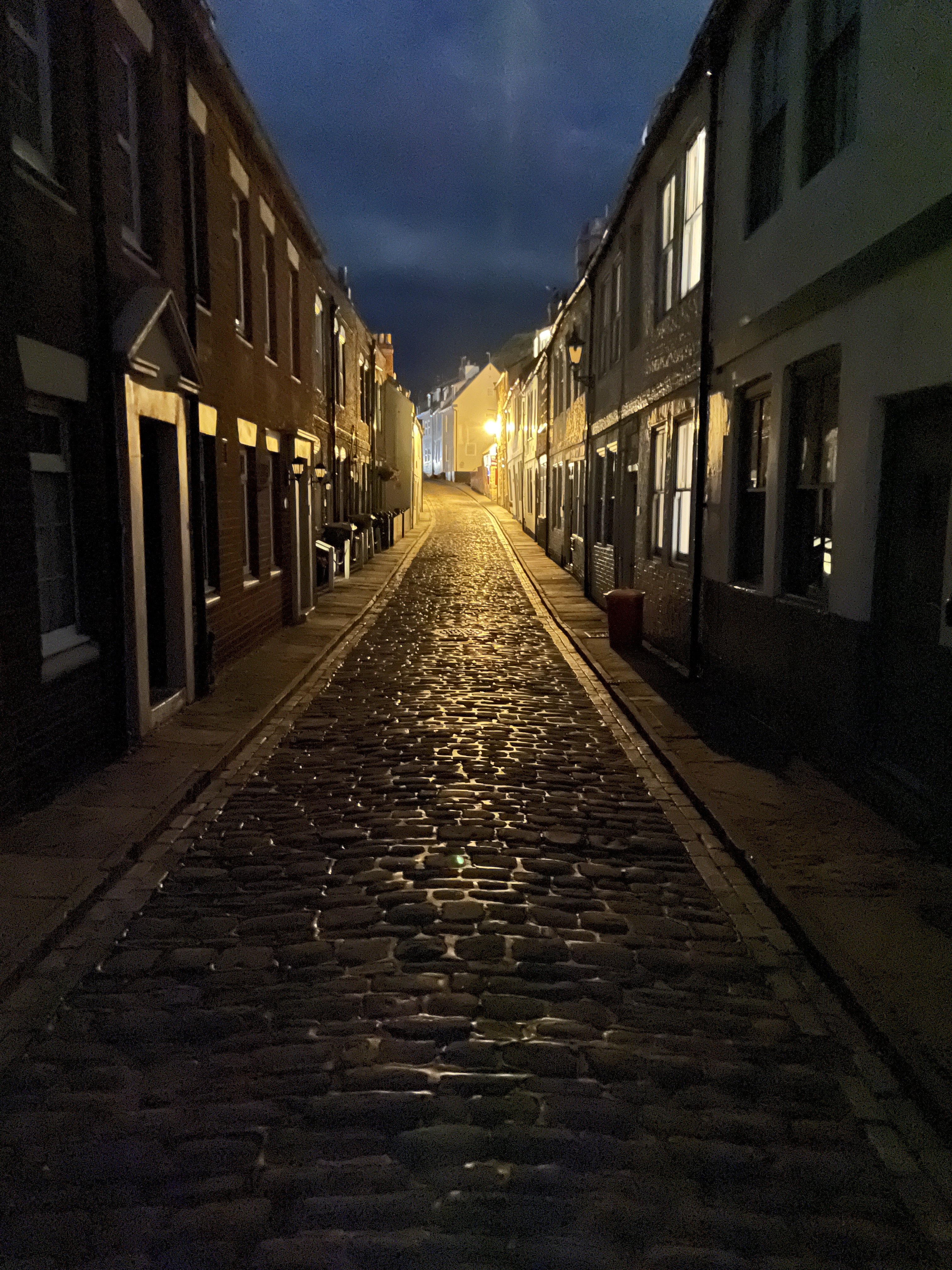 Henriette Street at night, Whitby, North Yorkshire, United Kingdom
